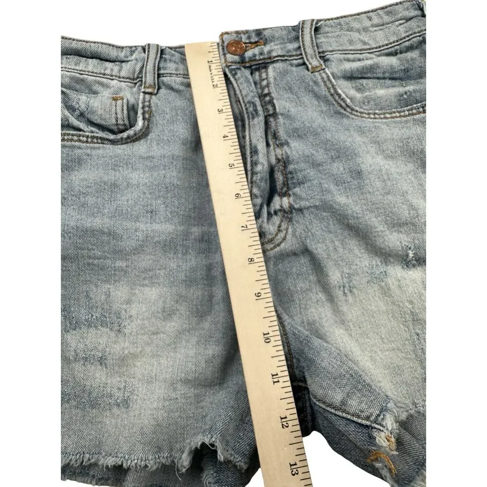 Pilcro Anthropologie High Rise Denim Cutoff Shorts Light Wash Distressed 27 - Picture 5 of 12